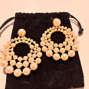 Elegant Pearl Hoop Earrings